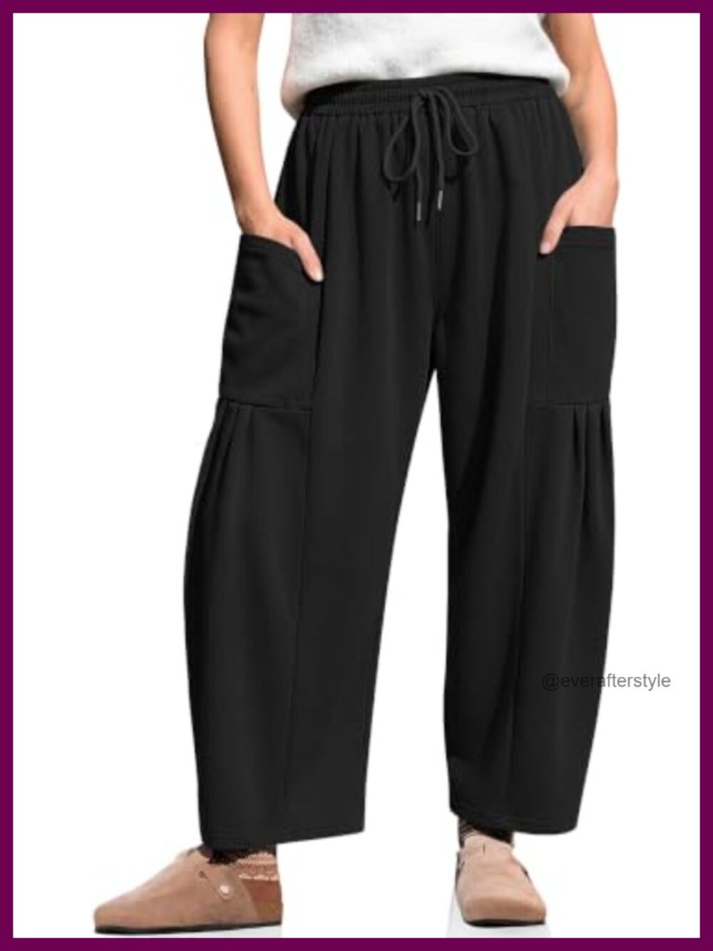 Wide Leg Sweatpants Cotton Blend High Waist Pockets Casual Lounge